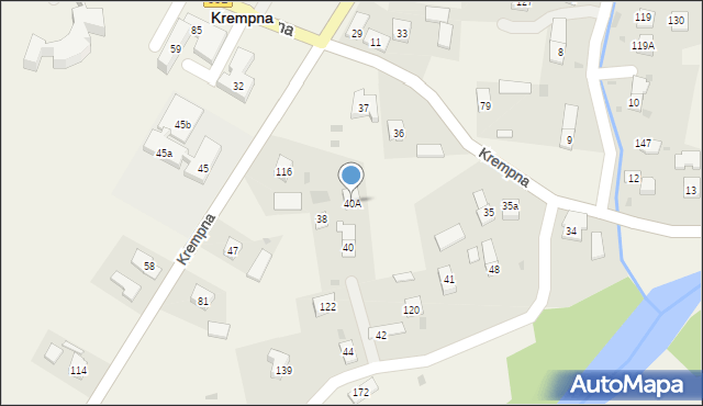 Krempna, Krempna, 40A, mapa Krempna