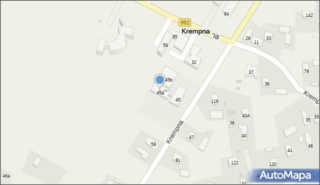 Krempna, Krempna, 45a, mapa Krempna