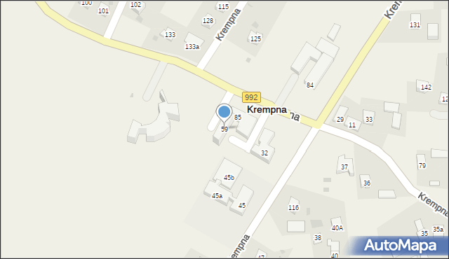 Krempna, Krempna, 59, mapa Krempna