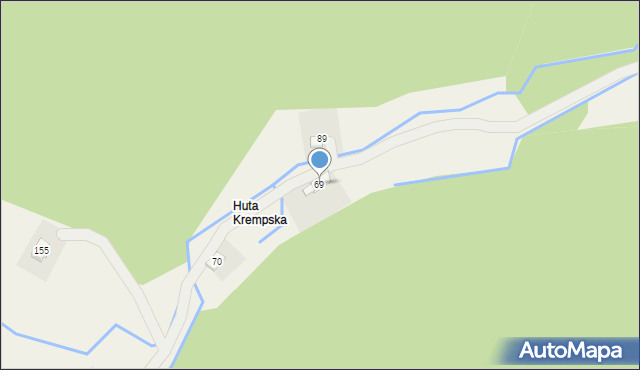 Krempna, Krempna, 69, mapa Krempna