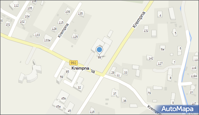 Krempna, Krempna, 84, mapa Krempna