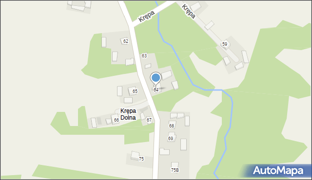 Krępa, Krępa, 64, mapa Krępa