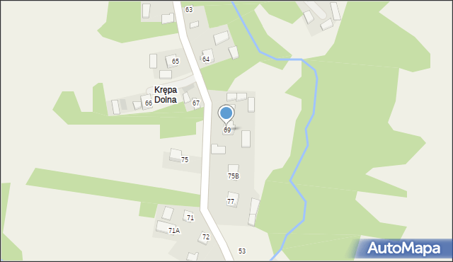 Krępa, Krępa, 69, mapa Krępa