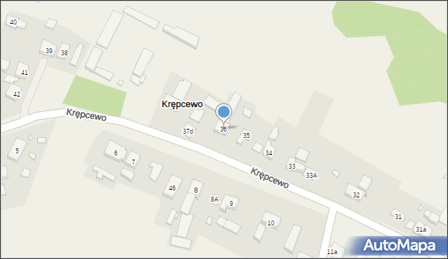 Krępcewo, Krępcewo, 36, mapa Krępcewo