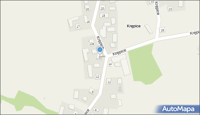 Krępice, Krępice, 13, mapa Krępice