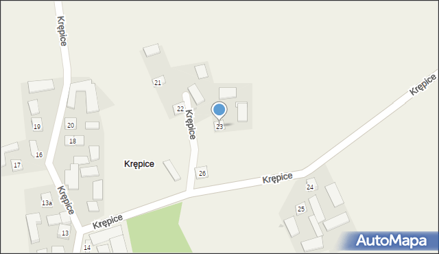 Krępice, Krępice, 23, mapa Krępice