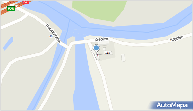 Krępiec, Krępiec, 11, mapa Krępiec