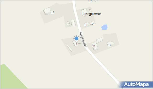 Krępkowice, Krępkowice, 1, mapa Krępkowice