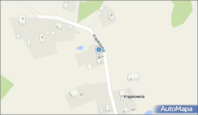 Krępkowice, Krępkowice, 3a, mapa Krępkowice