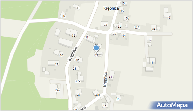 Krępnica, Krępnica, 13, mapa Krępnica