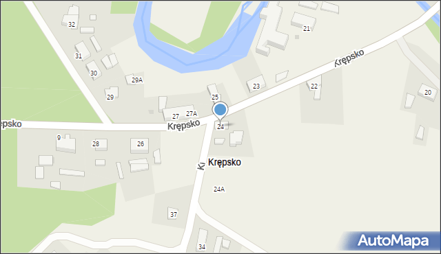 Krępsko, Krępsko, 24, mapa Krępsko