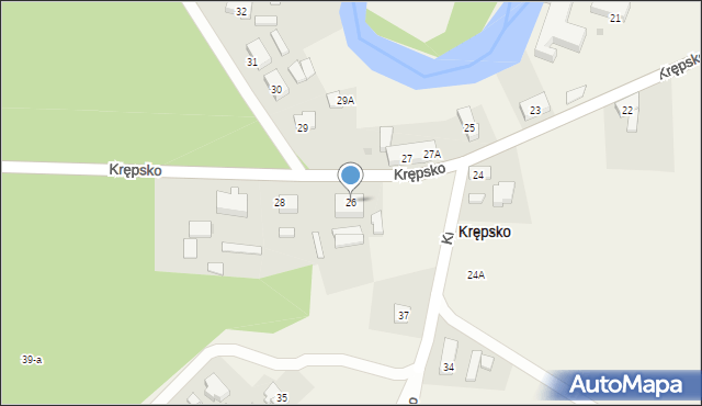 Krępsko, Krępsko, 26, mapa Krępsko