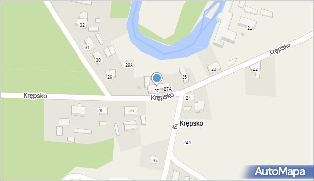 Krępsko, Krępsko, 27, mapa Krępsko