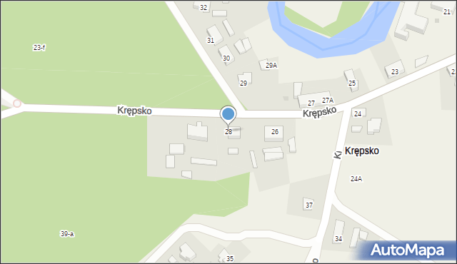 Krępsko, Krępsko, 28, mapa Krępsko