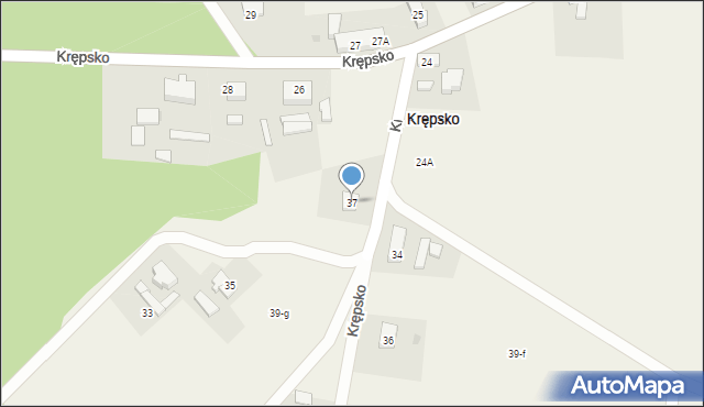 Krępsko, Krępsko, 37, mapa Krępsko