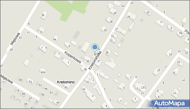 Kretomino, Kretomińska, 34, mapa Kretomino