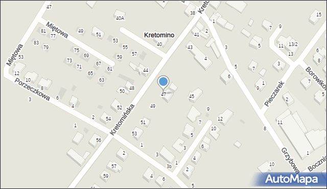 Kretomino, Kretomińska, 47, mapa Kretomino