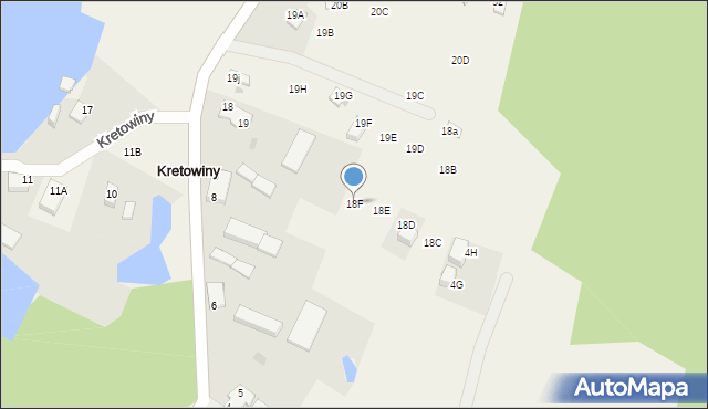 Kretowiny, Kretowiny, 18F, mapa Kretowiny