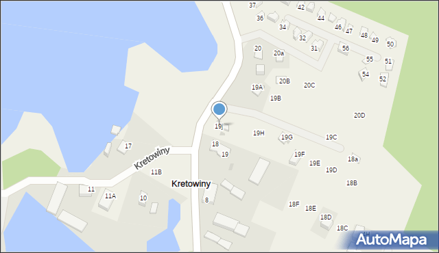 Kretowiny, Kretowiny, 19j, mapa Kretowiny