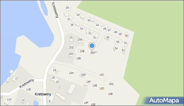 Kretowiny, Kretowiny, 20C, mapa Kretowiny