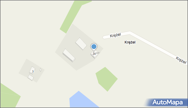 Krężel, Krężel, 2A, mapa Krężel