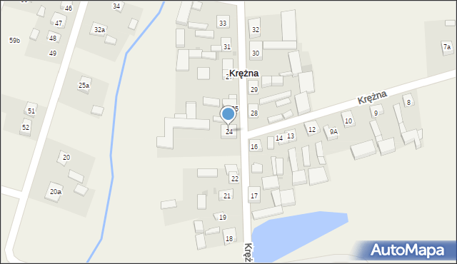 Krężna, Krężna, 24, mapa Krężna