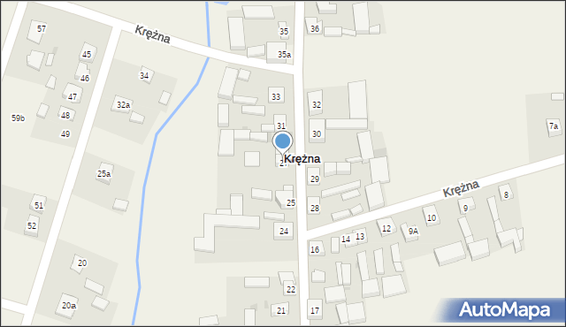 Krężna, Krężna, 27, mapa Krężna