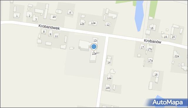 Krobanów, Krobanów, 12a, mapa Krobanów