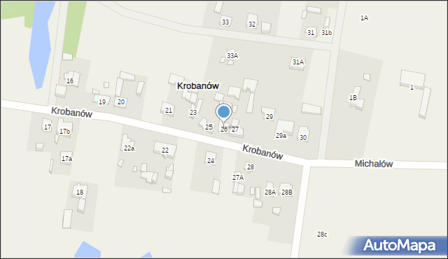 Krobanów, Krobanów, 26, mapa Krobanów