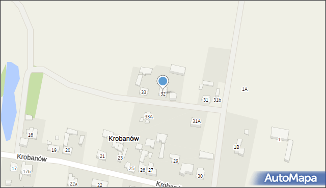 Krobanów, Krobanów, 32, mapa Krobanów