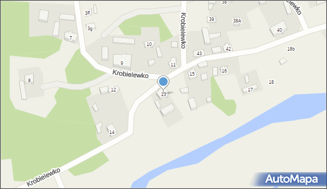 Krobielewko, Krobielewko, 13, mapa Krobielewko