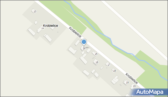 Krobielice, Krobielice, 14, mapa Krobielice