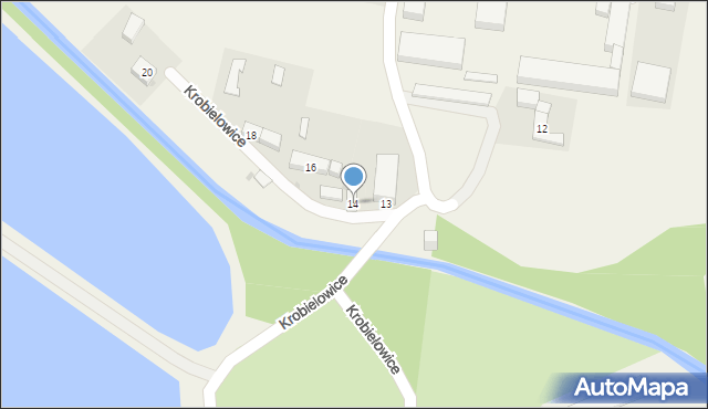 Krobielowice, Krobielowice, 14, mapa Krobielowice