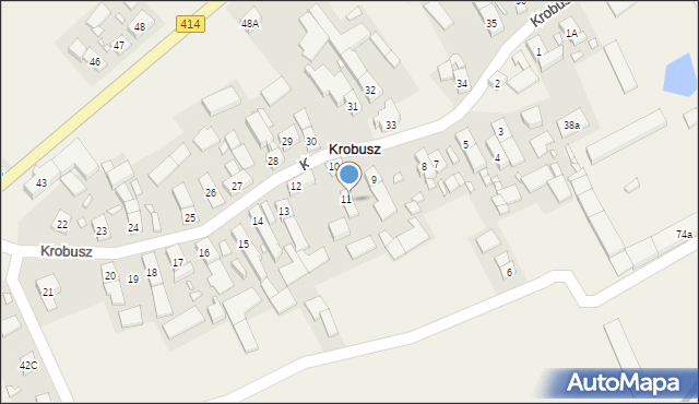 Krobusz, Krobusz, 11A, mapa Krobusz