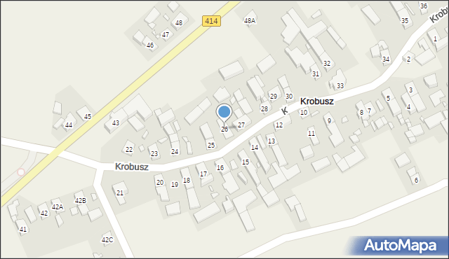 Krobusz, Krobusz, 26, mapa Krobusz