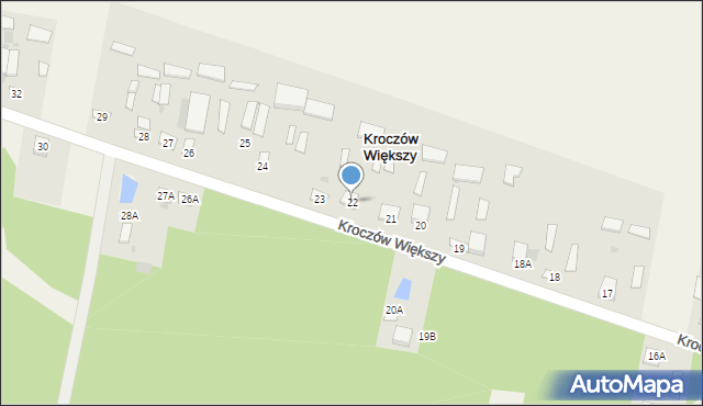 Kroczów Większy, Kroczów Większy, 22, mapa Kroczów Większy