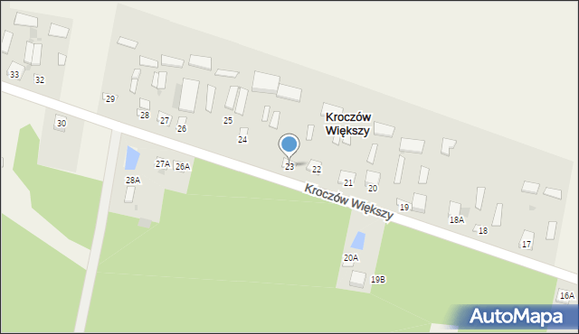 Kroczów Większy, Kroczów Większy, 23, mapa Kroczów Większy