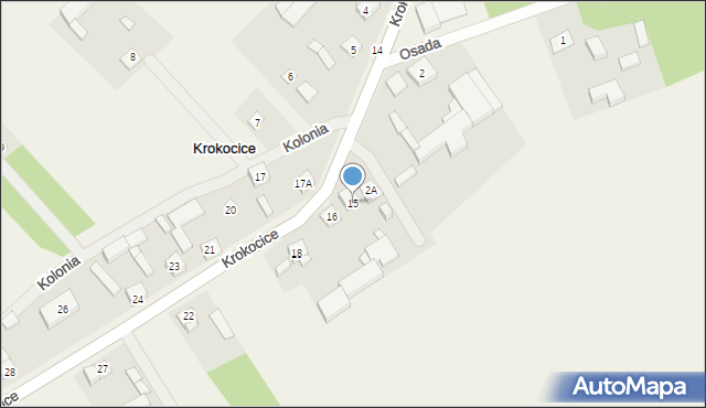 Krokocice, Krokocice, 15, mapa Krokocice