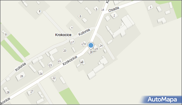 Krokocice, Krokocice, 16, mapa Krokocice