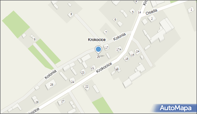 Krokocice, Krokocice, 20, mapa Krokocice