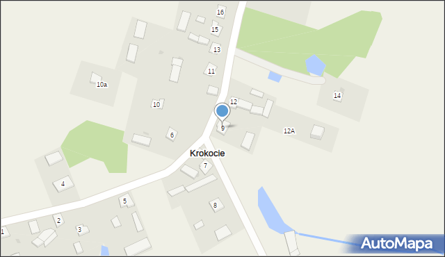 Krokocie, Krokocie, 9, mapa Krokocie