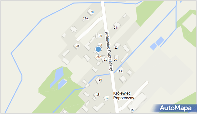 Królewiec Poprzeczny, Królewiec Poprzeczny, 21A, mapa Królewiec Poprzeczny