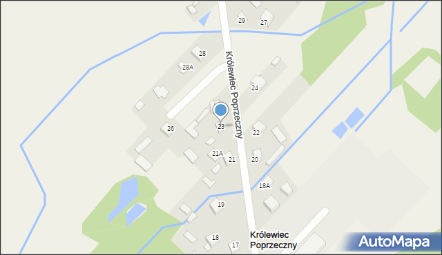 Królewiec Poprzeczny, Królewiec Poprzeczny, 23, mapa Królewiec Poprzeczny