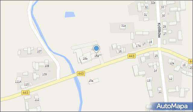 Królików, Królików, 16a, mapa Królików