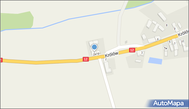 Królów, Królów, 1A, mapa Królów