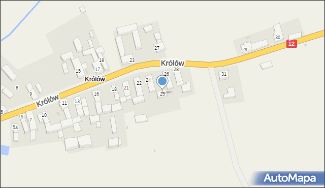 Królów, Królów, 25, mapa Królów