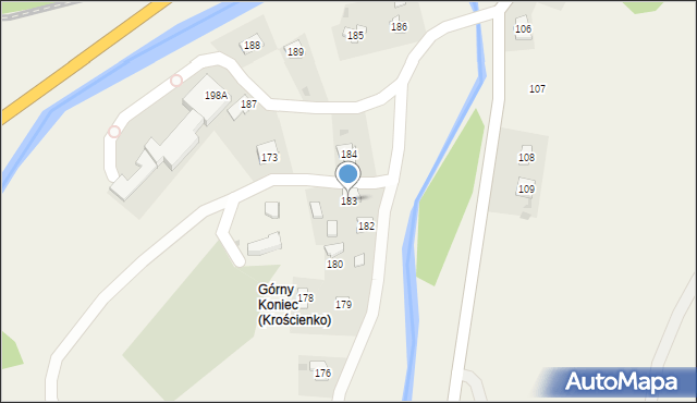 Krościenko, Krościenko, 183, mapa Krościenko