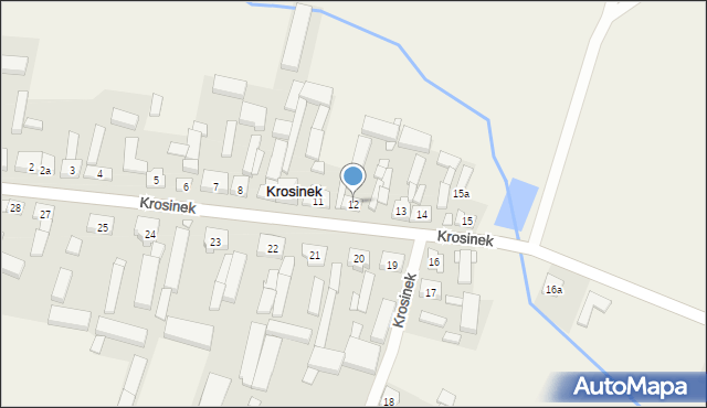 Krosinek, Krosinek, 12, mapa Krosinek