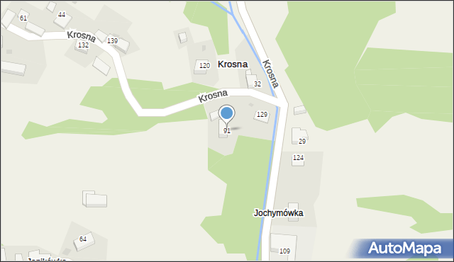 Krosna, Krosna, 91, mapa Krosna