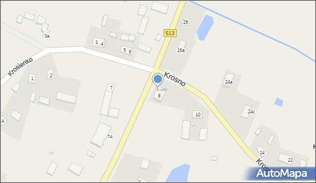 Krosno, Krosno, 8A, mapa Krosna